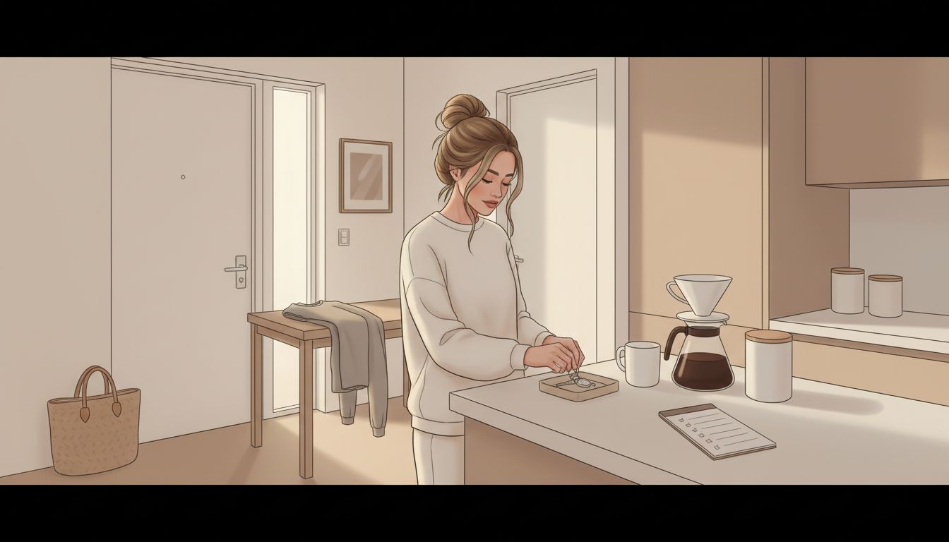 Simple morning planning setup on desk