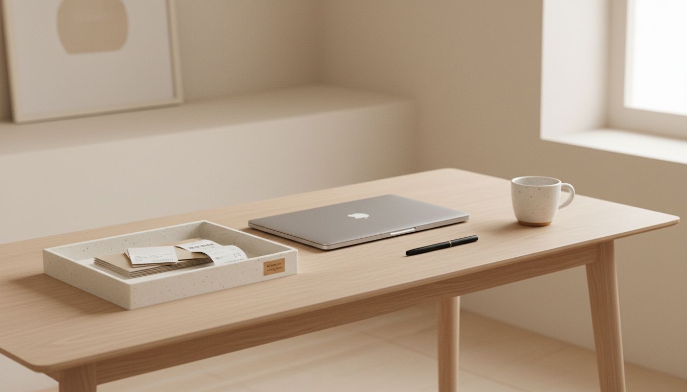 Entryway drop zone with everyday items