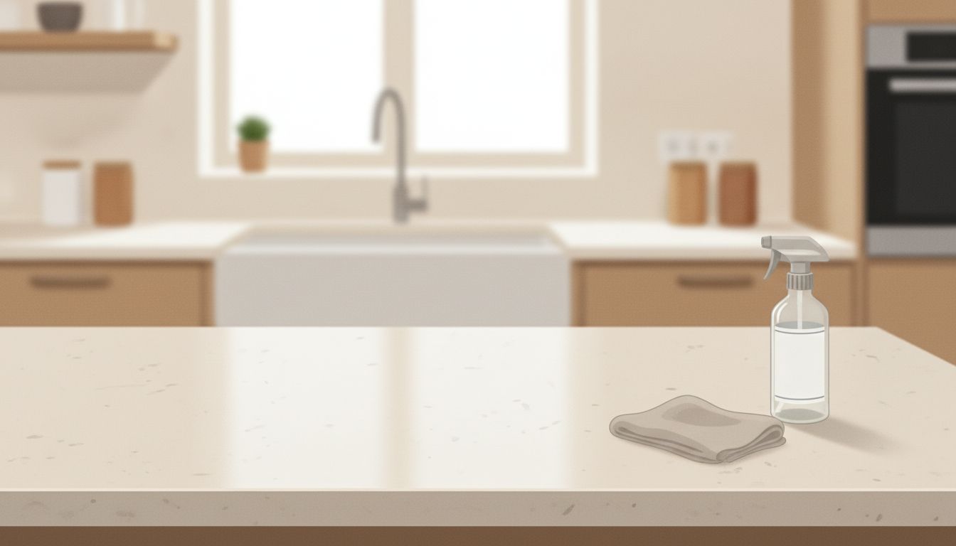 Clearing one countertop to reduce visual noise