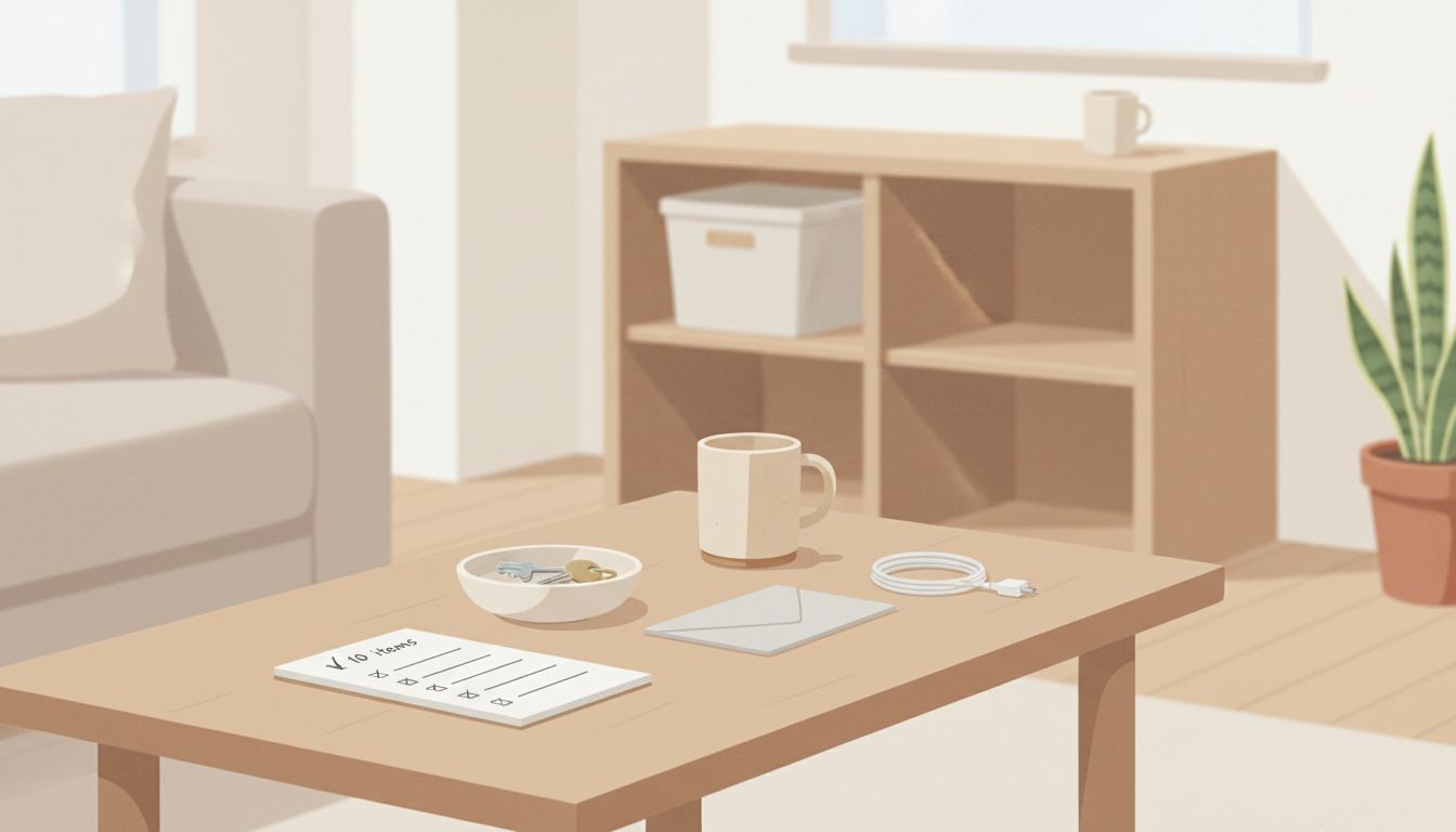 Putting away ten items in a room