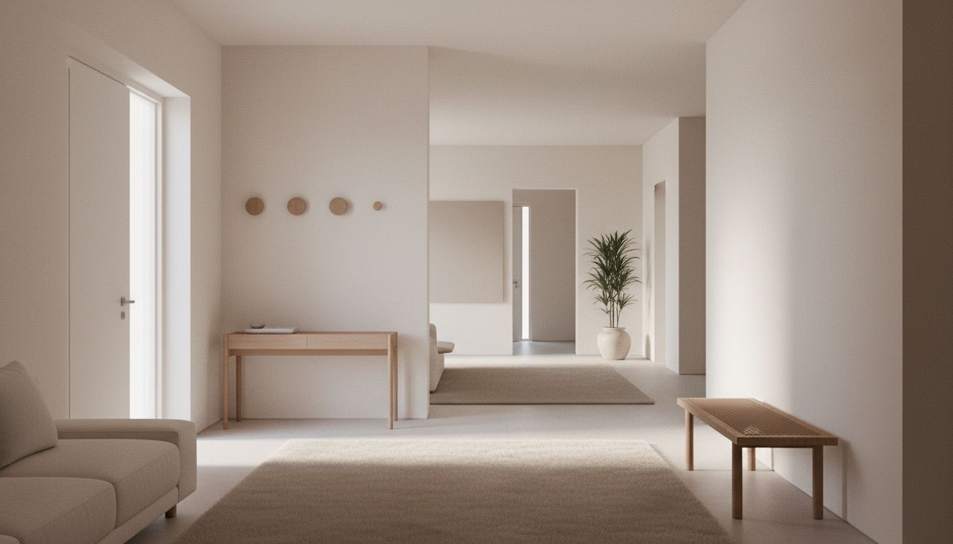 Front door area with organized landing zone