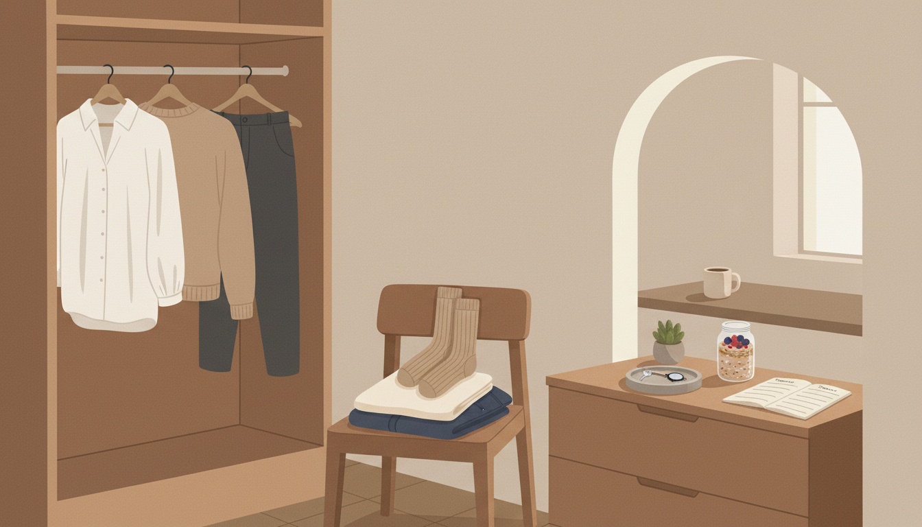 Peaceful morning routine with soft daylight