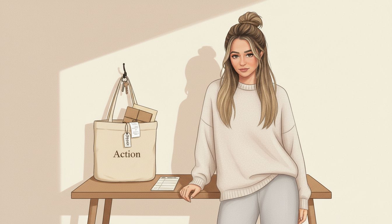 Hands sorting items into simple declutter categories