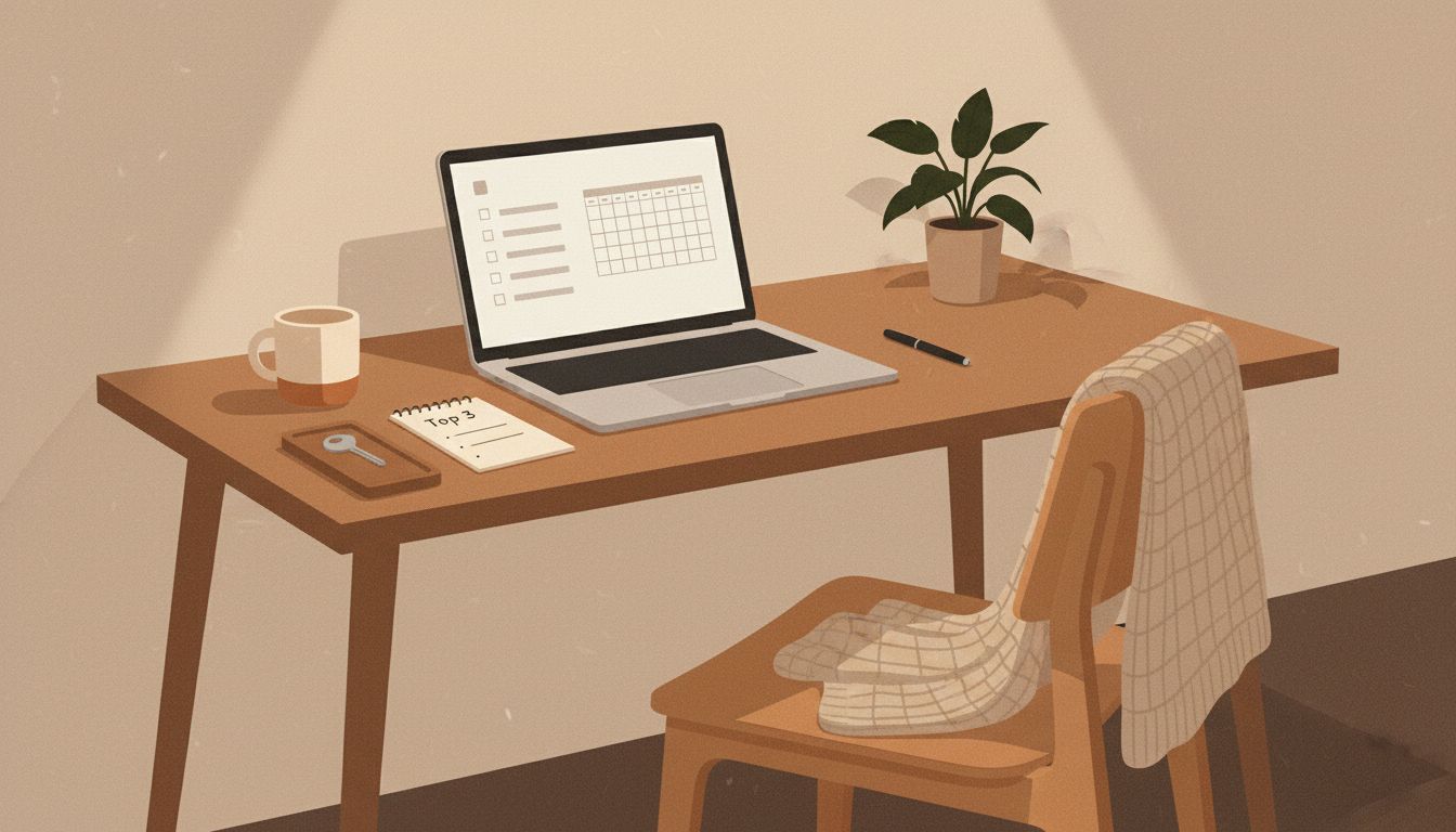 Calendar and task list planning setup