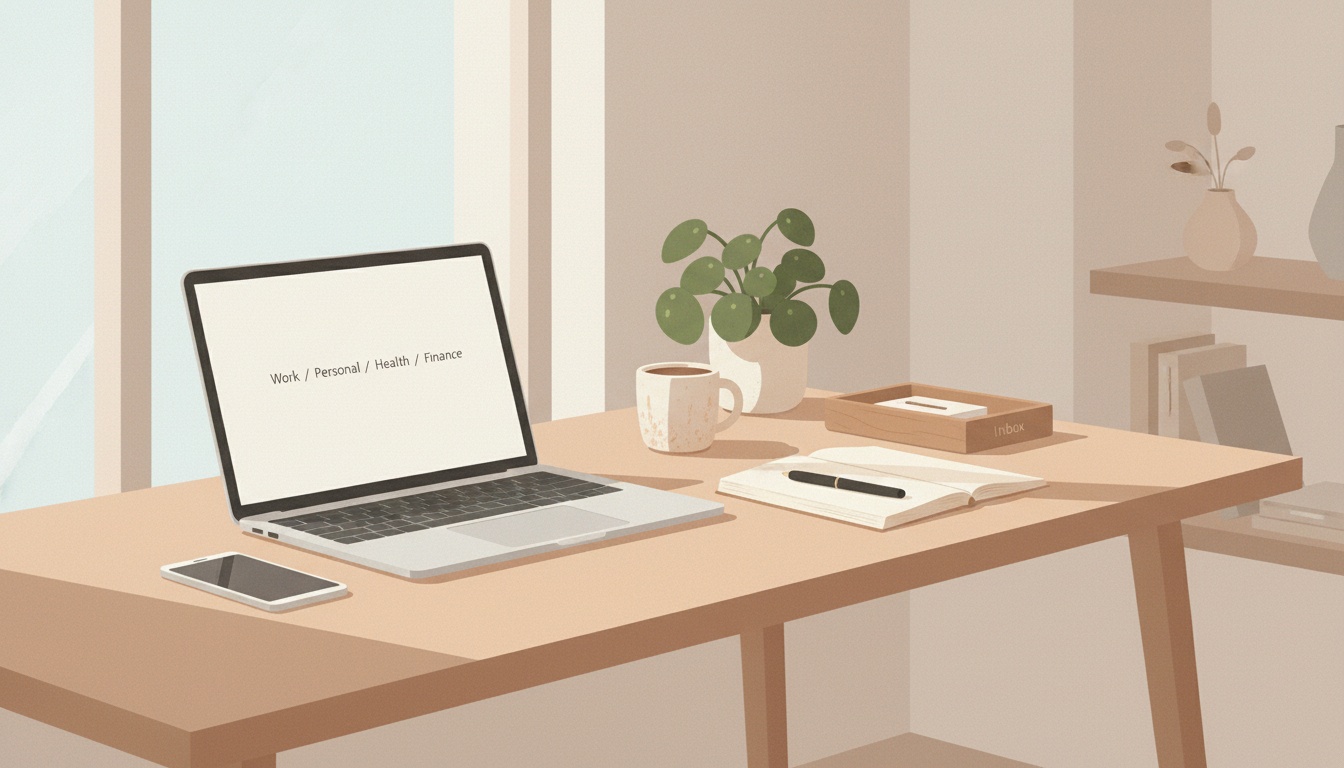 Overwhelmed desk with tasks and notes