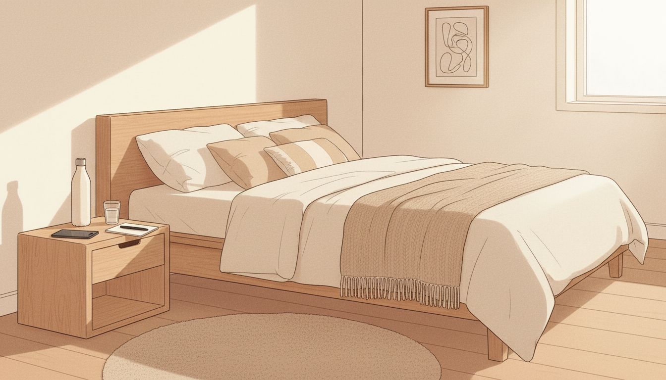 Calm morning routine setup by window