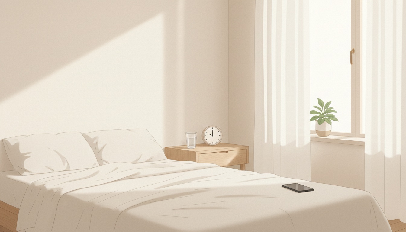 Calm morning routine with gentle light