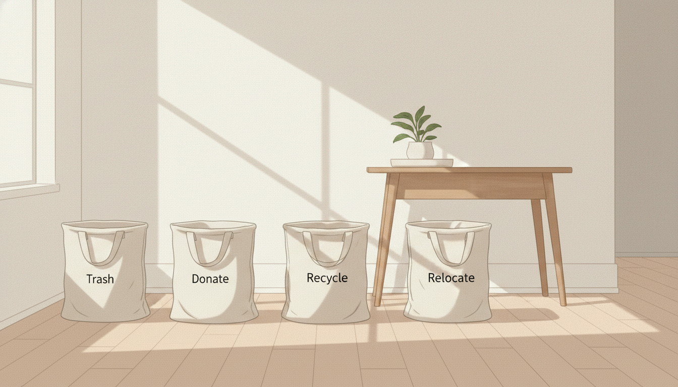 Decluttering checklist and tidy home setup