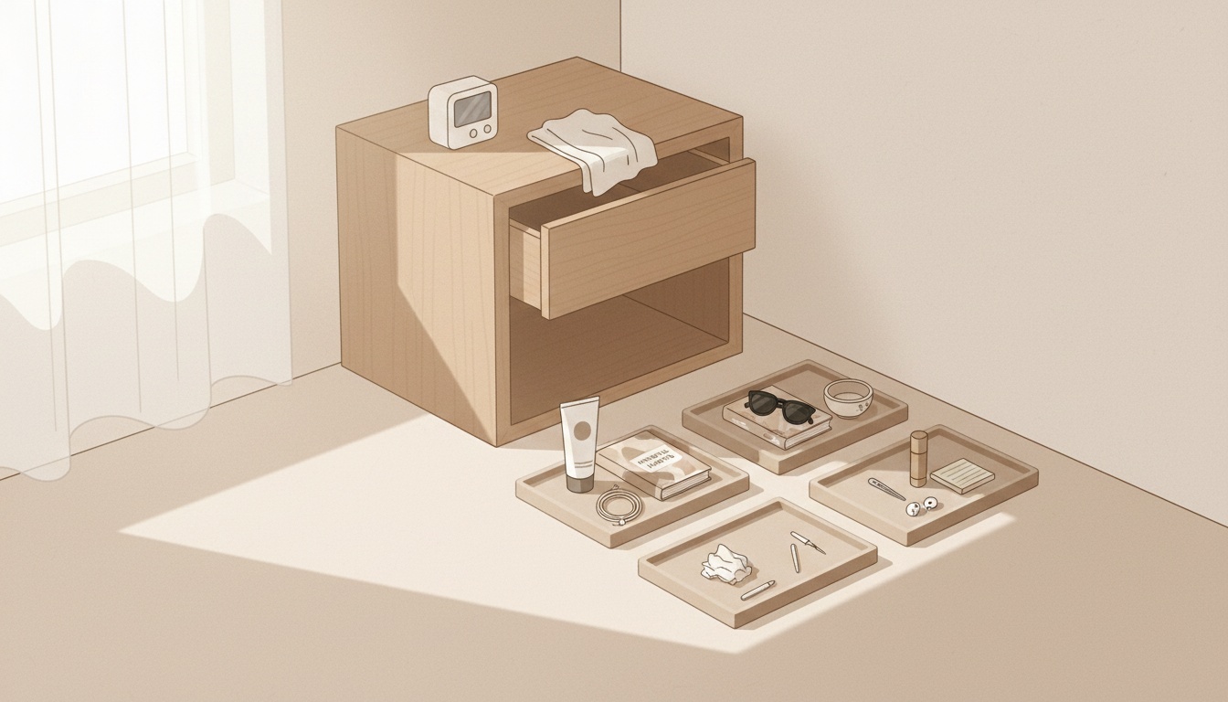 Calm minimalist home with tidy surfaces