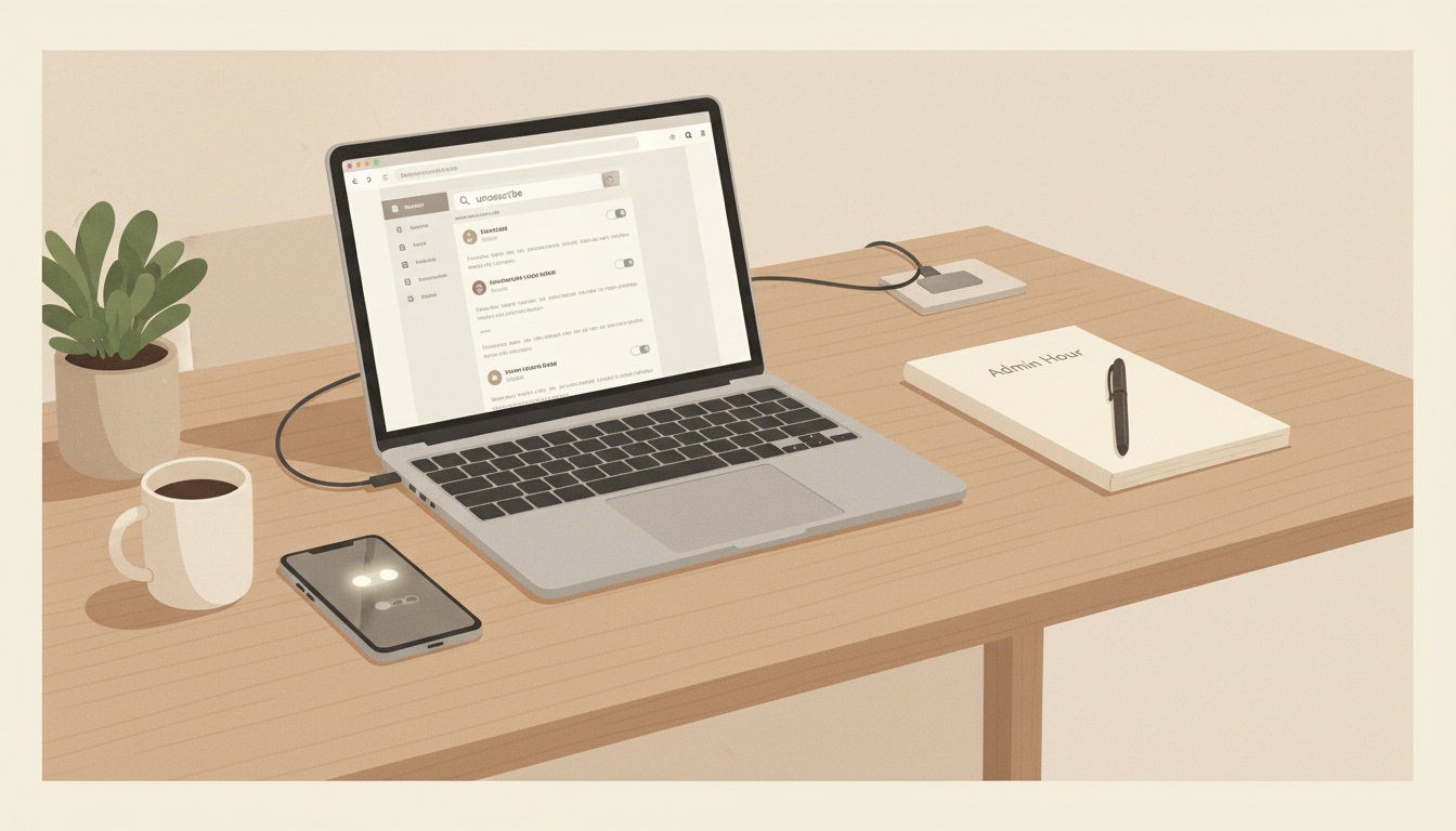Organized minimalist workspace with clear calendar